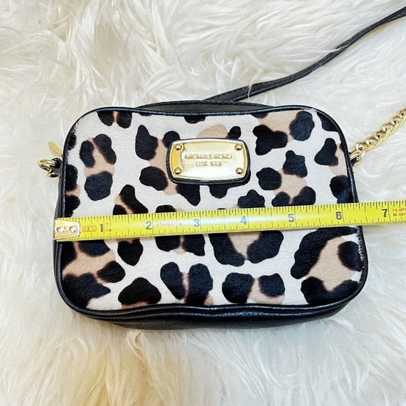 Michael Kors Asia Ocelot Animal Print Calf Hair Crossbody Hand Shoulder Bag - Picture 8 of 9